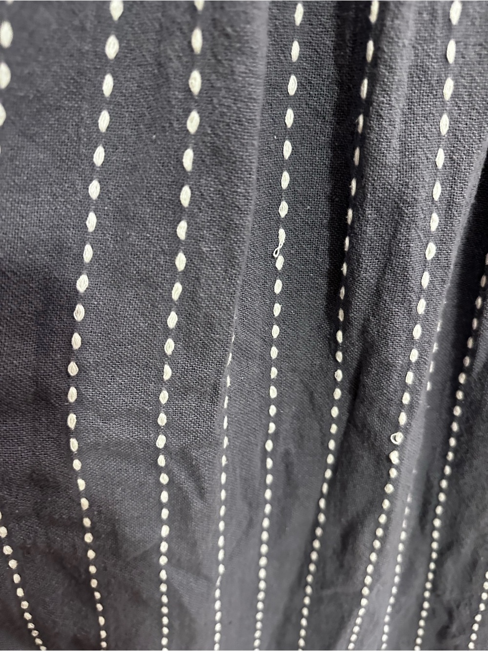 Cost Plus World Market Navy Maxi Dress with White Dot Stripes - Picture 2 of 5